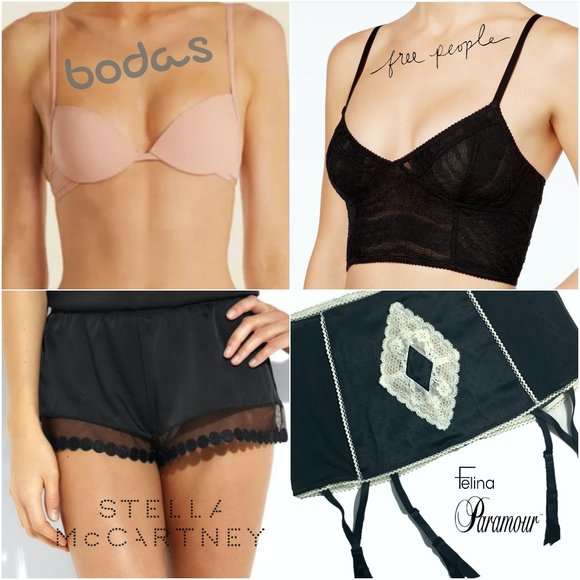 NWT! 3 PC SET  Bra, Thong & Garter Black Rose Lace w Pink Satin - Picture 13 of 14